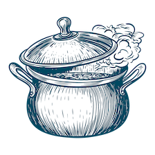 illustration of pot with steam coming out
