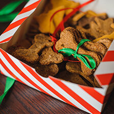 done shaped treats with holiday packaging