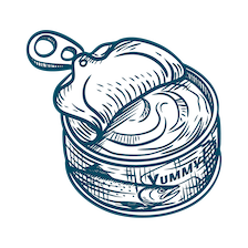 illustration of cat canned food Yummy