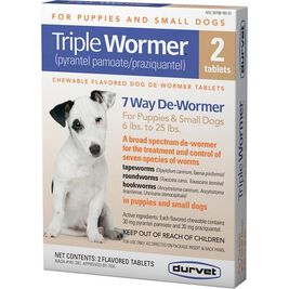 Durvet Triple Wormer 7 Way De-Wormer Puppy & Small Dog Treatment, 2-count