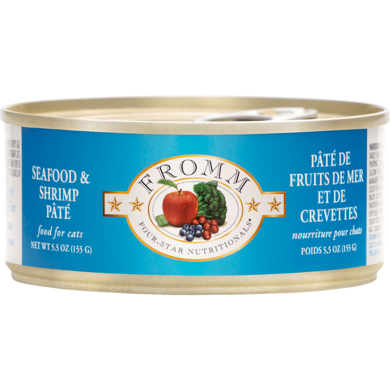 Fromm Four-Star Canned Cat Food, Seafood & Shrimp Pate, 5.5-oz image number null