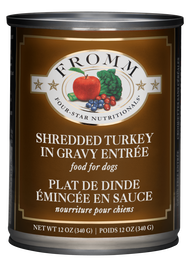 Fromm Four-Star Canned Dog Food, Shredded Turkey in Gravy