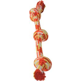 Mammoth 3-Knot Rope Bone Dog Toy, Assorted Colors, 25-inch