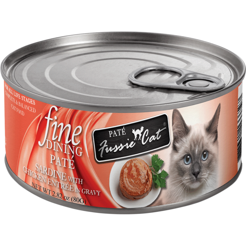 Fussie Cat Fine Dining Pate Canned Cat Food, Sardine & Chicken, 2.82-oz image number null