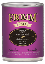 Fromm Pate Canned Dog Food, Salmon & Chicken, 12.2-oz