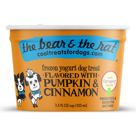 The Bear & The Rat Frozen Yogurt Dog Treats, Pumpkin, 3.5-oz, Single
