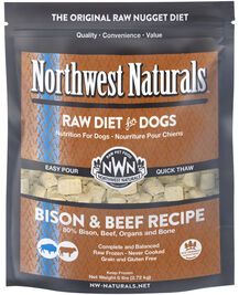 Northwest Naturals Raw Frozen Dog Food, Nuggets, Bison & Beef