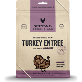 Vital Essentials Raw Freeze-Dried Cat Food, Turkey, Mini Nibs