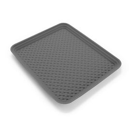 Time to Roar Bamboo Pattern Splash & Crumb Catcher Pet Food Mat, Stone