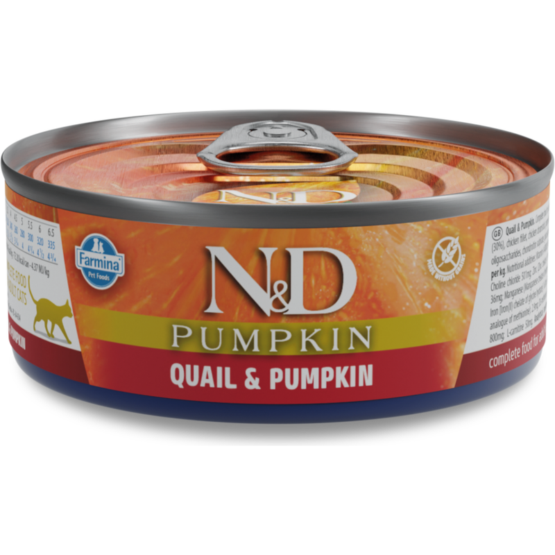 Farmina N&D Pumpkin Canned Cat Food, Quail & Pumpkin, 2.5-oz image number null