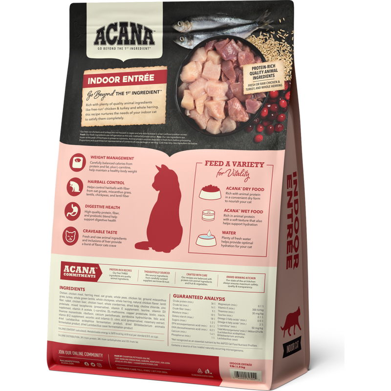 Acana Dry Cat Food, Indoor Entree, 4-lb image number null