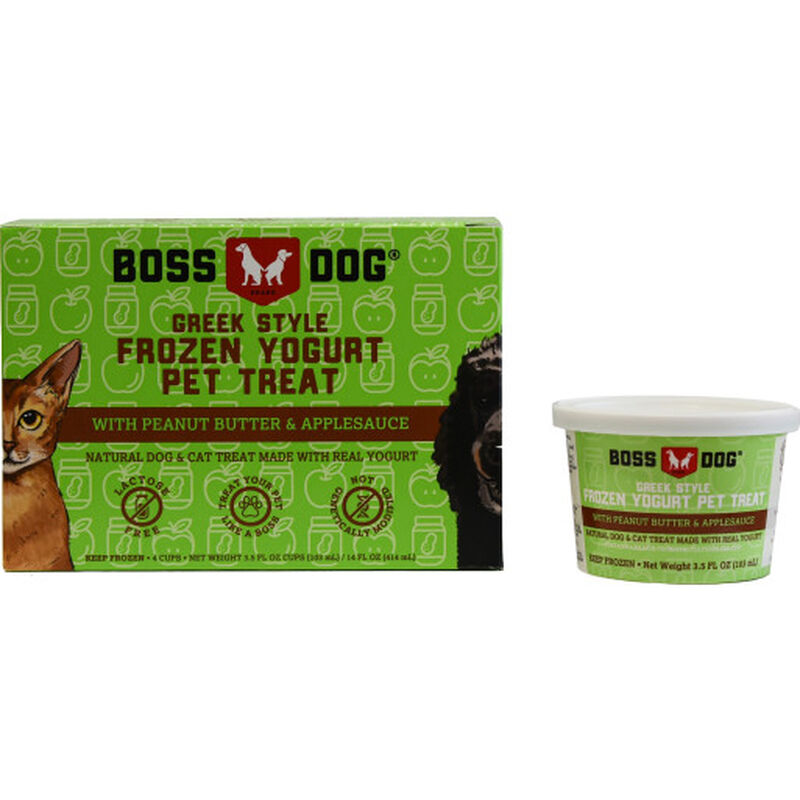 Boss Dog Frozen Yogurt Dog Treats, Peanut Butter & Applesauce, 3.5-oz, 4-pack image number null