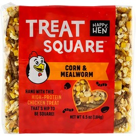 Happy Hen Treat Square Corn & Mealworm Chicken Treat, 6.5-oz