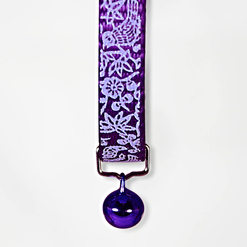 Goli Design Flora & Fauna Reflective Cat Collar, Purple image number null