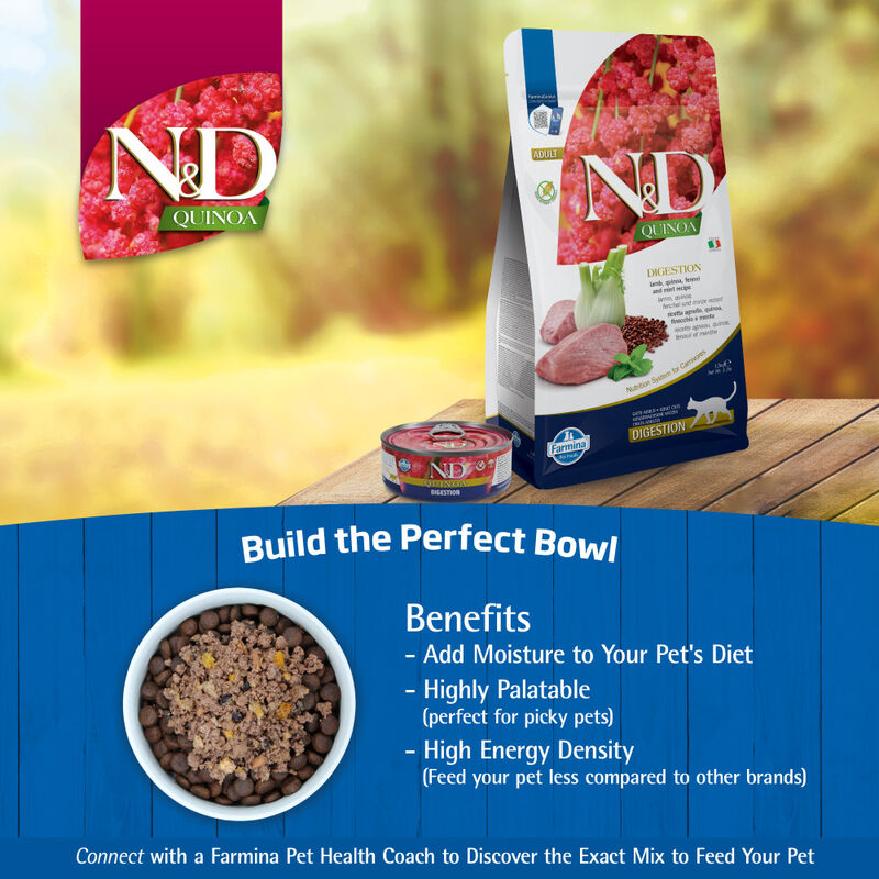 Farmina N&D Quinoa Dry Cat Food, Digestion image number null