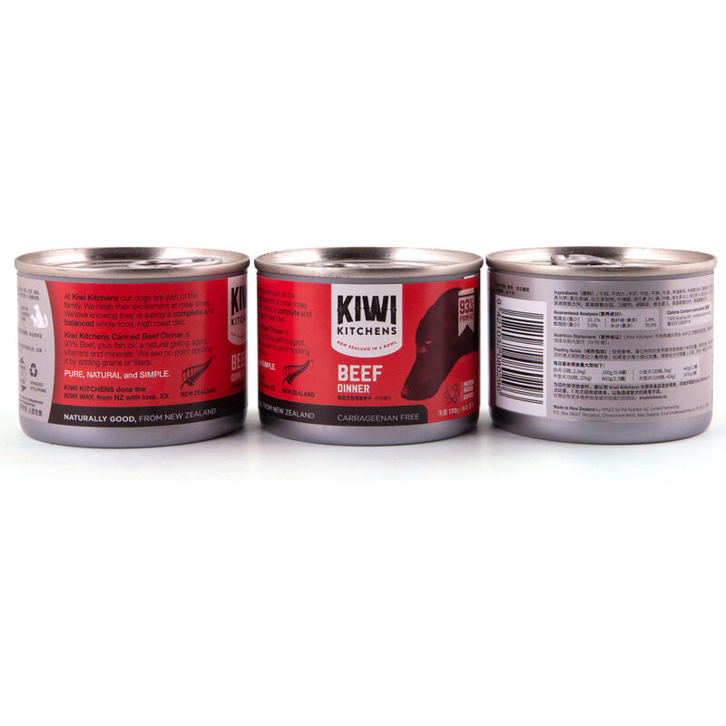 Kiwi Kitchens Canned Dog Food, Beef, 6-oz image number null