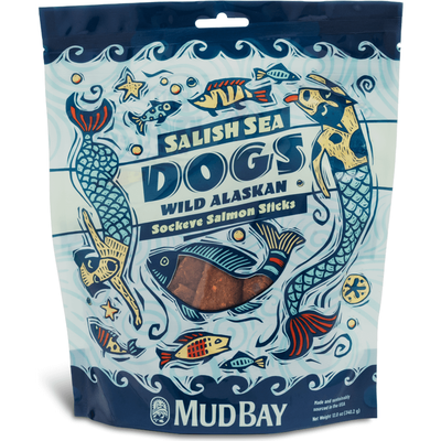 Mud Bay Salish Sea Dog Treats, Sockeye Salmon, Sticks, 12-oz