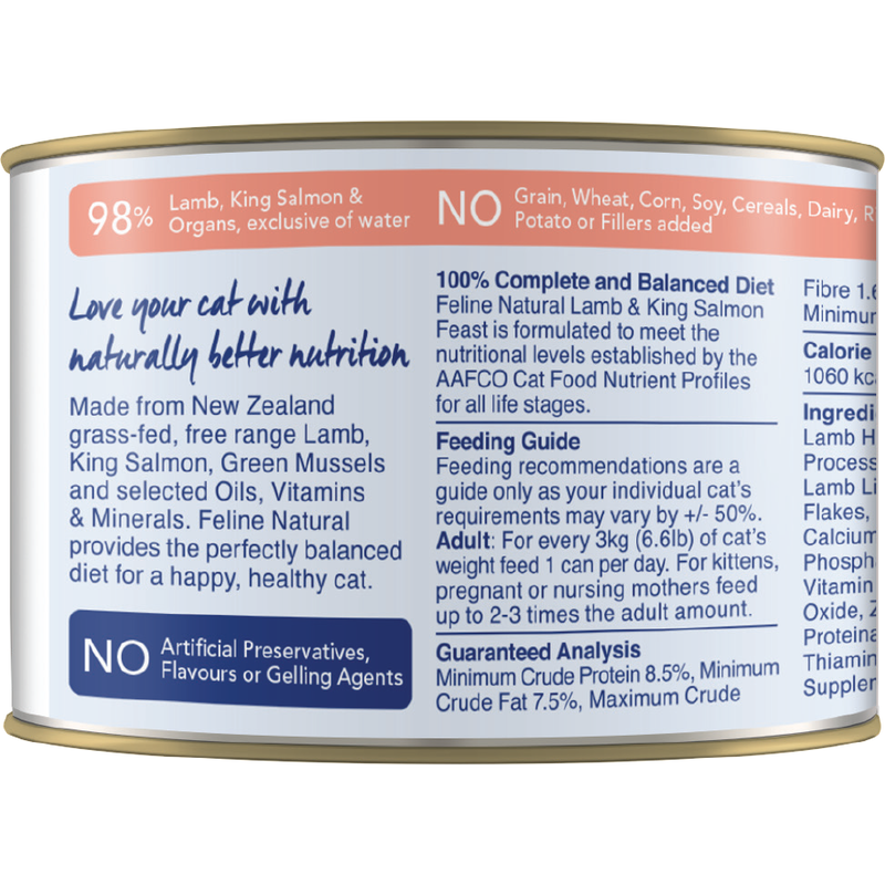 Feline Natural Canned Cat Food, Lamb & Salmon image number null