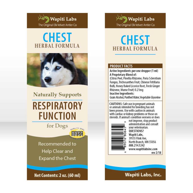 Wapiti Labs Chest Respiratory Function Herbal Dog Supplement, 2-oz image number null