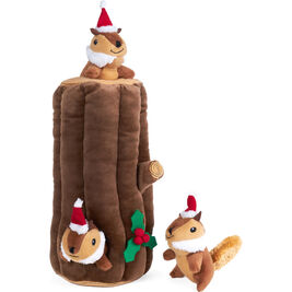 ZippyPaws Holiday Burrow Dog Toy, Yule Log
