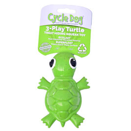 Cycle Dog Ecolast 3-Play Turtle Dog Toy, Green, Small