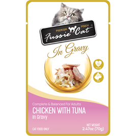 Fussie Cat Premium Wet Cat Food, Chicken & Tuna in Gravy