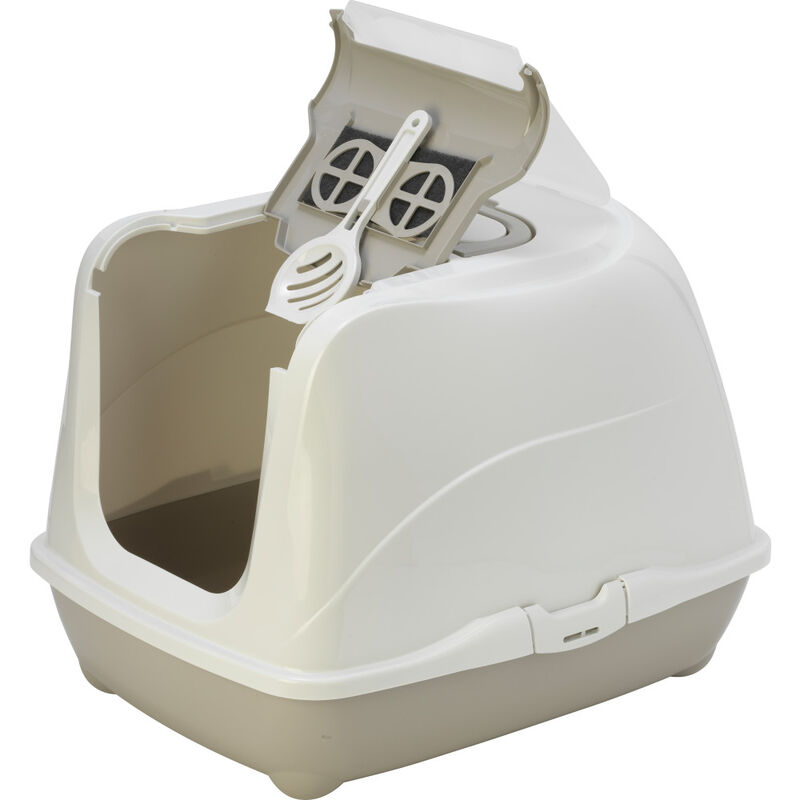 Moderna Flip Cat Litter Box, Warm Grey image number null