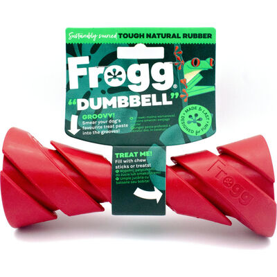Frogg Rubber Dog Toy, Dumbbell