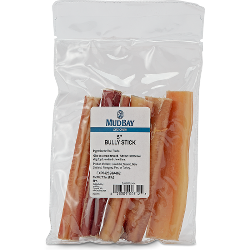 Mud Bay Bully Stick Dog Treats, 5-in, 6-Pack image number null