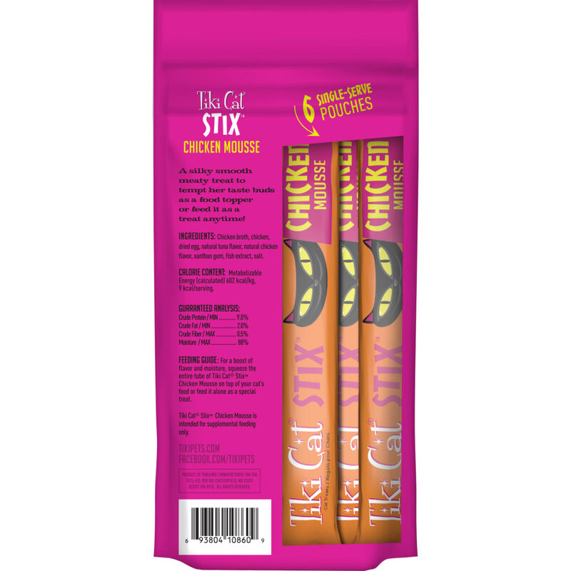 Tiki Cat Stix Lickable Cat Treats, Chicken, 0.5-oz, 6-pack image number null