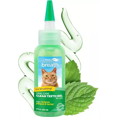 Tropiclean Fresh Breath No Brushing Dental & Oral Gel for Cats, 2-oz
