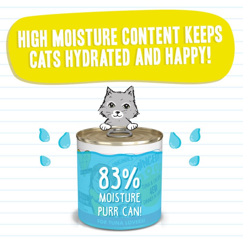 B.F.F. Best Feline Friend Originals Minced! Canned Cat Food, Tuna & Chicken 4Eva, 10-oz image number null