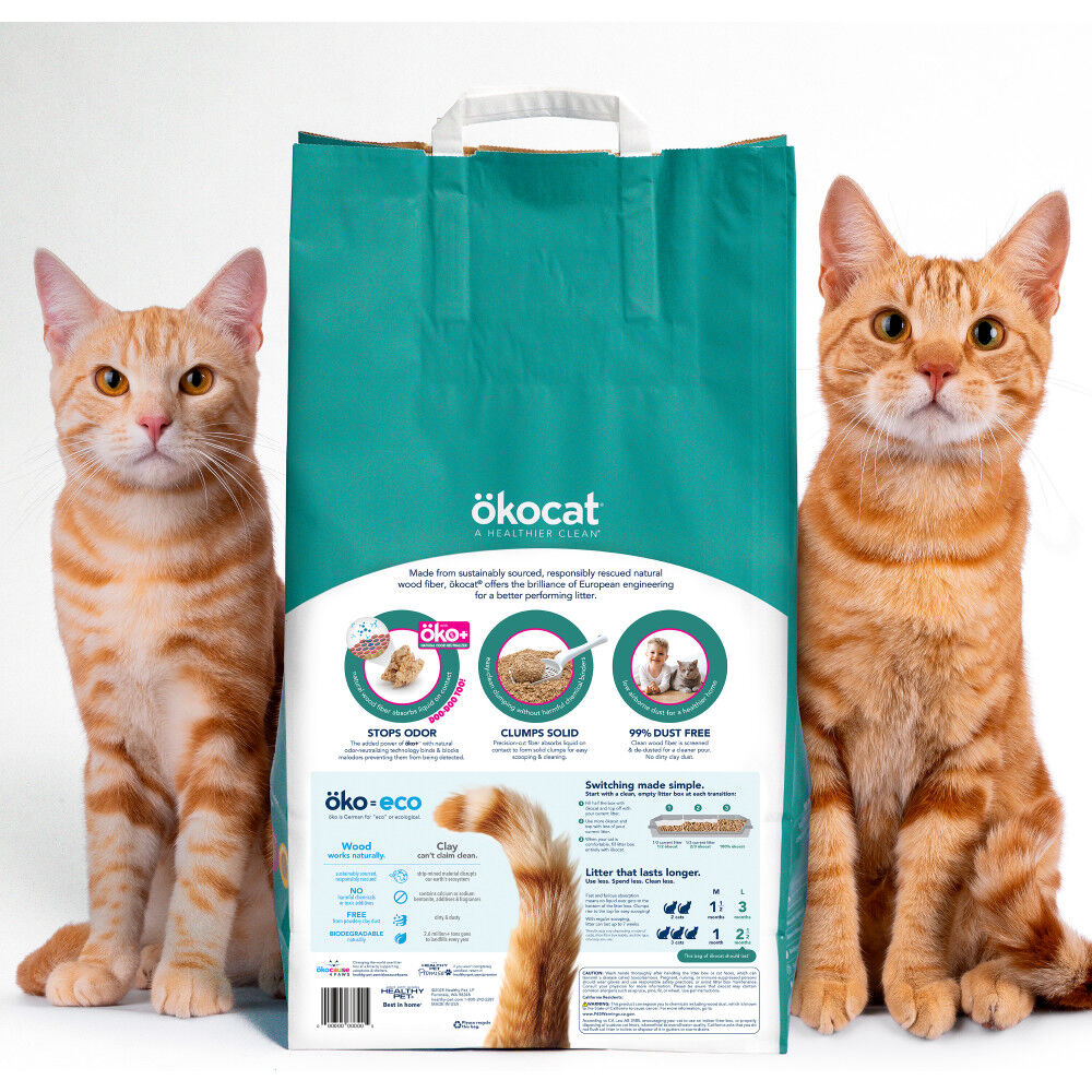 Buy Healthy Pet Okocat Clumping Wood Cat Litter, Multi-Cat, 18.8