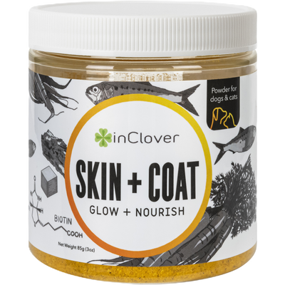 InClover Powder Dog & Cat Supplement, Skin + Coat, Glow + Nourish, 85-g