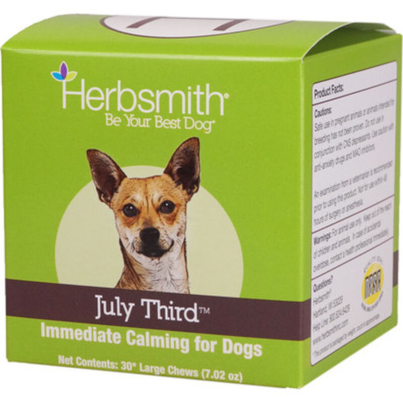 Herbsmith July Third Calming Aid Soft Chews Dog Supplement, Large, 30-count