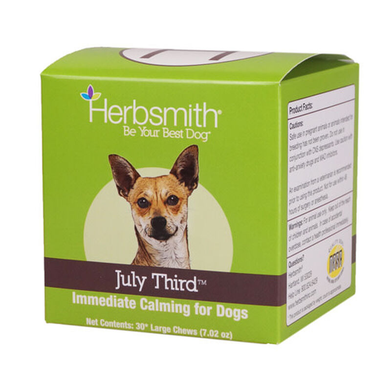 Herbsmith July Third Calming Aid Soft Chews Dog Supplement, Large, 30-count