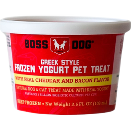 Boss Dog Frozen Yogurt Dog Treats, Cheddar & Bacon, 3.5-oz, Single Cup