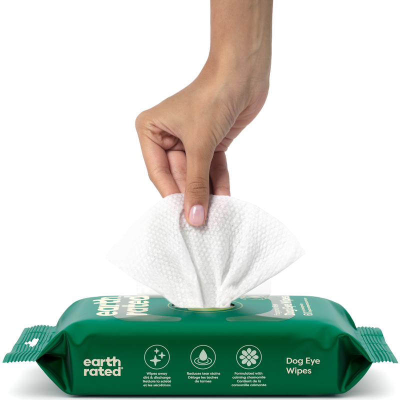 Earth Rated Dog Eye Cleansing Wipes, Fragrance Free, 60-count image number null