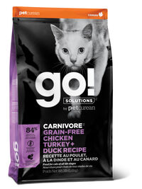 Go! Solutions Carnivore Grain-Free Dry Cat Food, Chicken Turkey & Duck