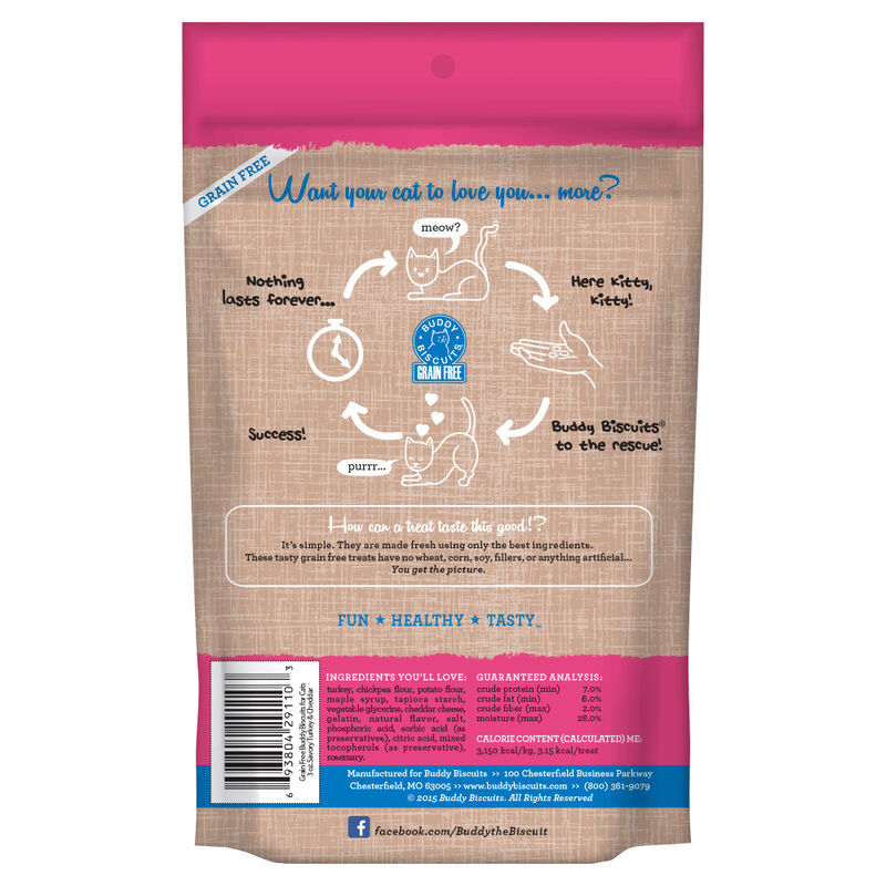 Buddy Biscuits Cat Treats, Turkey & Cheddar, 3-oz image number null