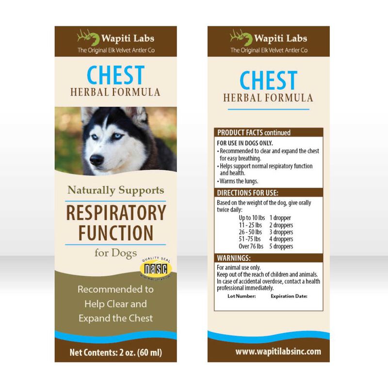 Wapiti Labs Chest Respiratory Function Herbal Dog Supplement, 2-oz image number null