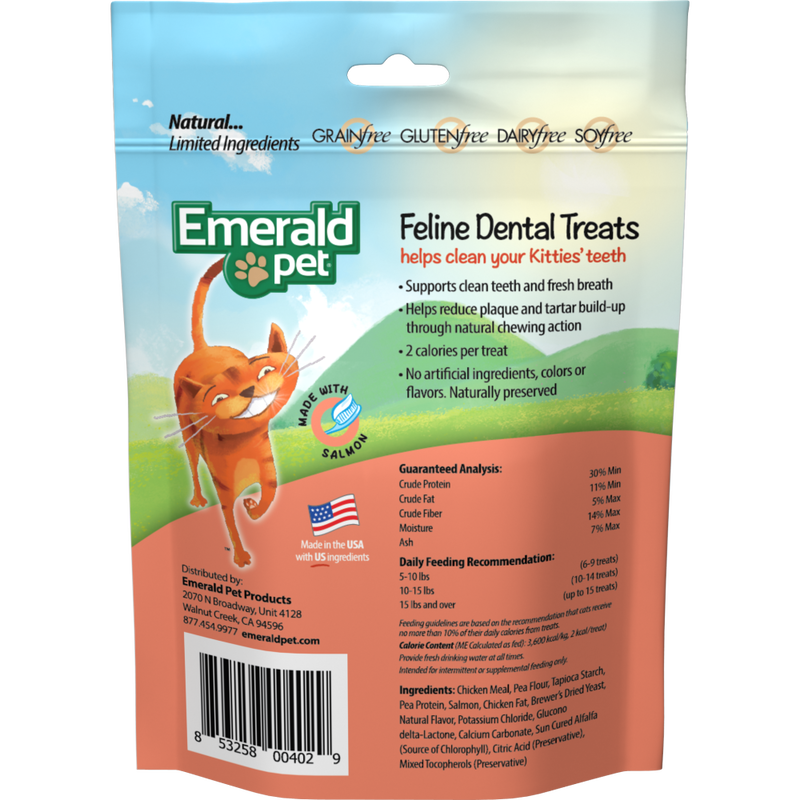 Emerald Pet Dental Cat Treats, Salmon image number null