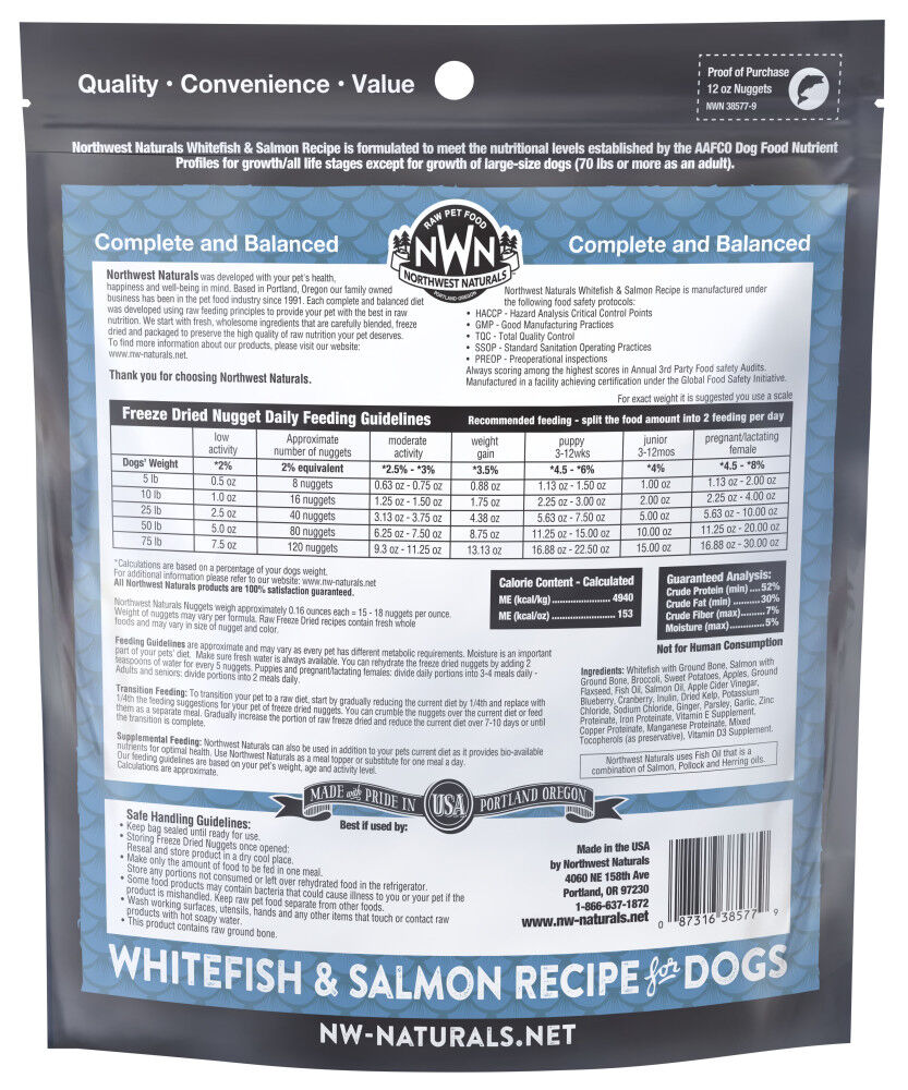 Northwest naturals whitefish and salmon sale