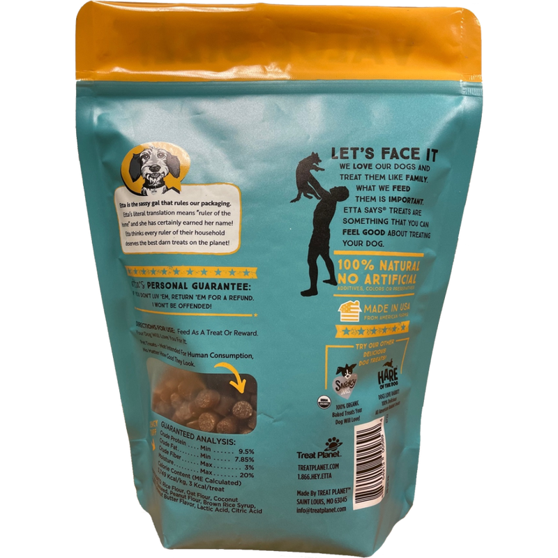 Etta Says! Sit! Dog Training Treats, Peanut Butter, 16-oz image number null