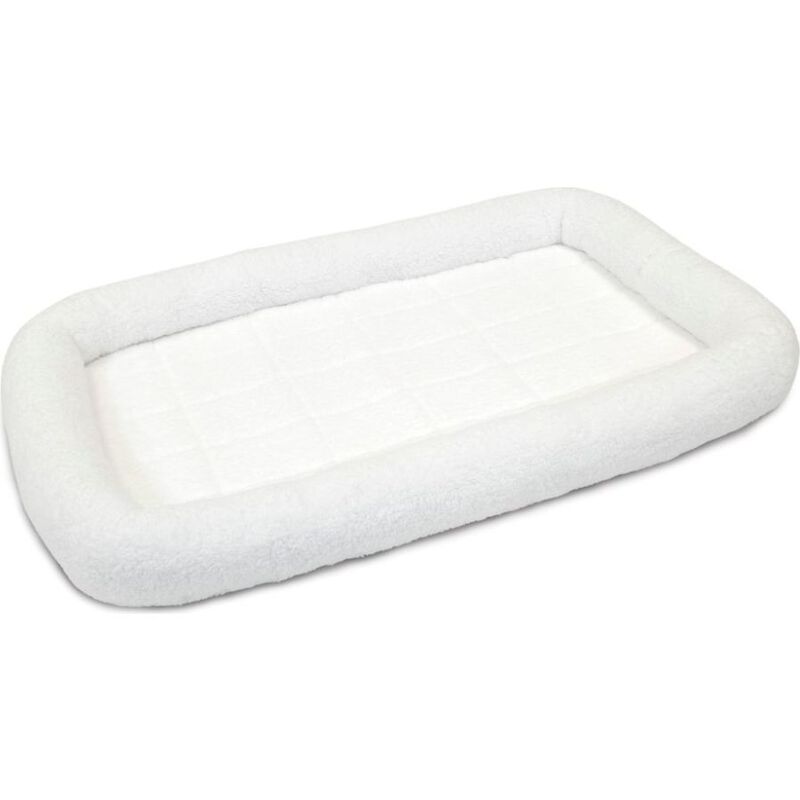 MidWest Quite Time Bolster Bed, Soft White Fleece, 36-in image number null