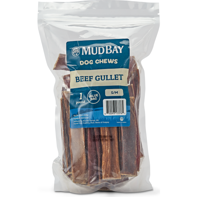 Mud Bay Beef Gullet  Dog Treats, 1-lb image number null