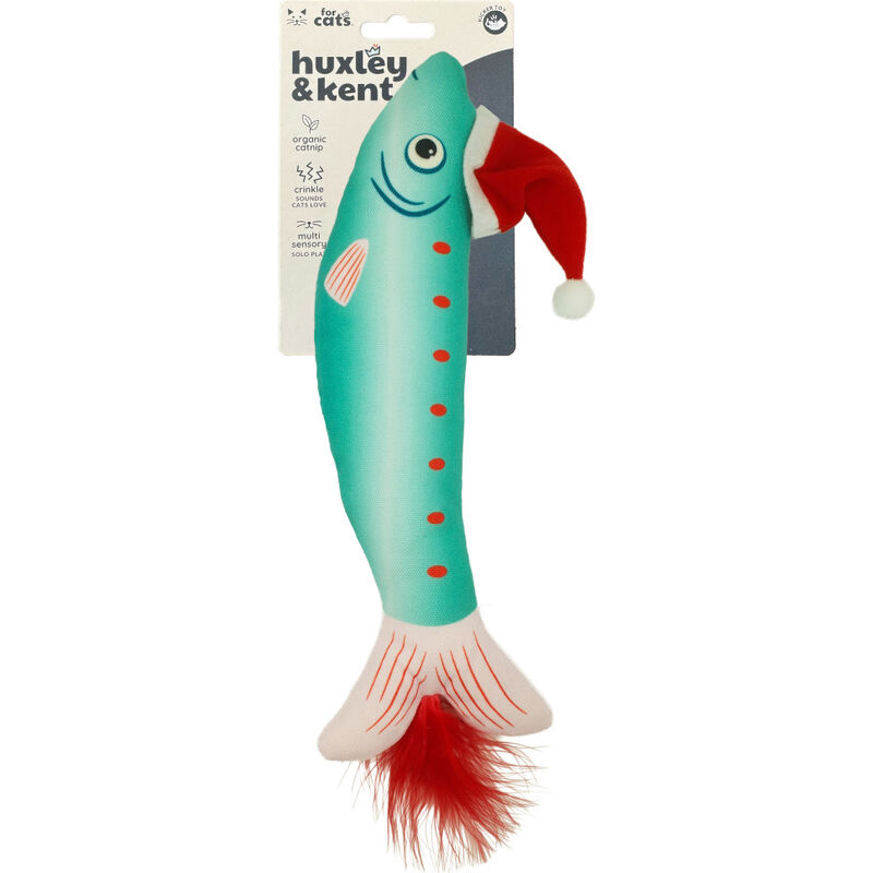 Huxley & Kent Holiday Cat Toy, Merry Fishmas Sardine Kicker image number null