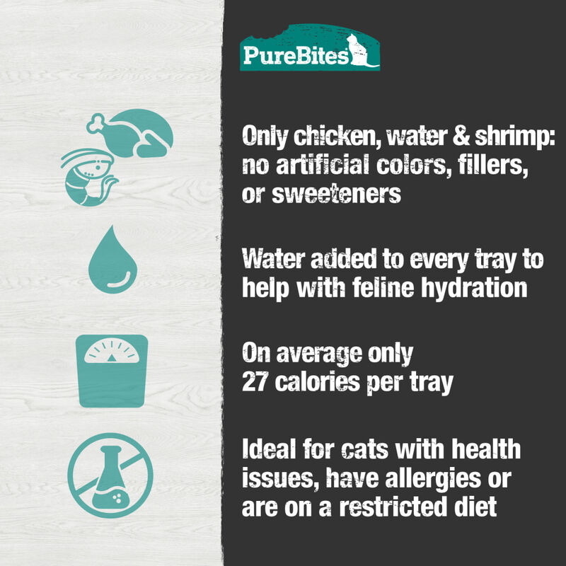 PureBites Mixers 100% Chicken Breast & Shrimp in Water Grain-Free Cat Food Trays, 1.76-oz