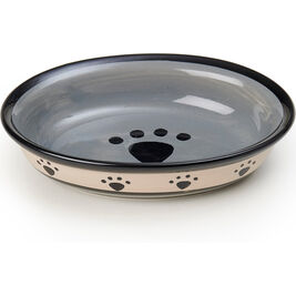 PetRageous Designs Stoneware Pet Bowl, Metro, Oval, 6.25-in, 1-cup