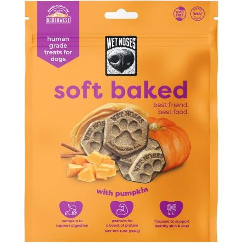 Wet Noses Soft Baked Dog Treats, Pumpkin, 8-oz image number null